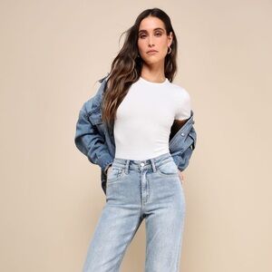 LULU’S Kinship Ivory Ribbed Bodysuit